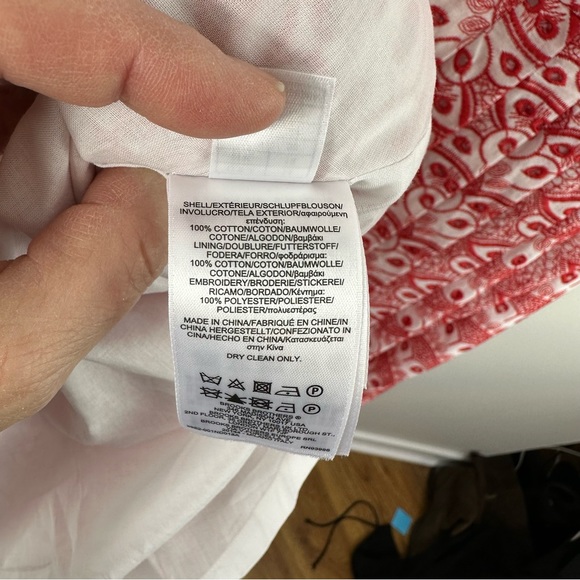 Brooks Brothers Red/White Patterned Eyelet Sleeveless Fit and Flare Dress Sz 14 - Picture 12 of 16